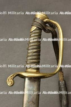 Sabre d’officier d’infanterie belge modele 1850 avec dragonne. Belgian infantry officer’s sabre, model 1850, with sword knot. — miniature 7