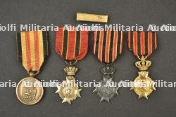 Medailles des militaires belges mobilises en 1870 et 1871. Medals of Belgian servicemen mobilised in 1870 and 1871.