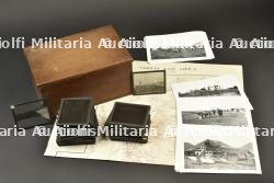 55 negatifs sur verre et carte originale de la bataille de Tabora. 55 glass-plate negatives and an original map of the Battle of Tabora.