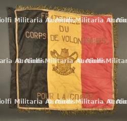 Drapeau de la Fraternelle du Corps des volontaires pour la Coree. Flag of the Belgian Volunteer Corps for Korea veterans  association.