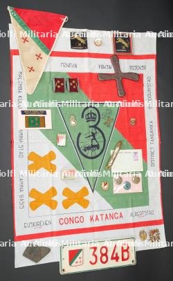 Insignes et souvenirs du Katanga et des mercenaires. Katanga and mercenary badges and memorabilia.