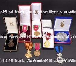 Ensemble de medailles d’un gendarme au service de la Maison royale. Collection of medals belonging to a gendarme who served the Belgian Royal Household.