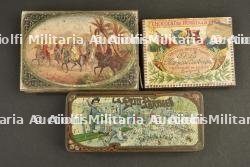 Cinq boîtes en tole sérigraphiée et une carton de chocolat, biscuits et petit déjeuner période 1ere guerre — photo 5