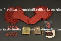 Lot de pattes de col, chiffre de képi, épaulettes et boucles de ceinturon début de guerre. — photo 1