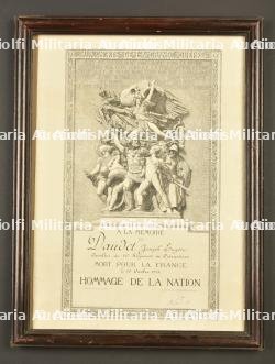 Lot de cadres de diplomes et médailles de soldats dont 13e RI, 44e Territorial, 10e Cuirassiers et 110e RI — miniature 5