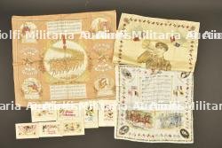 Lot de mouchoirs patriotiques de chants et cartes postales brodées ou imprimées