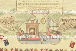 Lot de 3 mouchoirs anglais imprimés de chants et encadrés. — photo 2