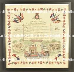 Lot de 3 mouchoirs anglais imprimés de chants et encadrés. — miniature 3