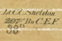 Paillasse du Lieutenant C.C Sheldon du 38th Battalion CEF, cagoule en laine et bandes molletières — miniature 2