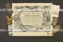 Pattes d'épaule, plaques d'identités, cocarde et objets Badois