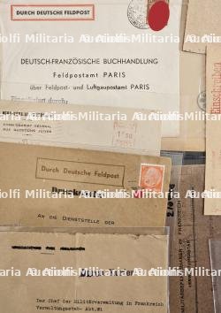 LOT D’ENVELOPPES DE FORMATS DIVERS À ENTÊTES OU À L’ADRESSE D’ADMINISTRATIONS ALLEMANDES À PARIS (X9) — photo 4