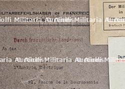LOT D’ENVELOPPES DE FORMATS DIVERS À ENTÊTES OU À L’ADRESSE D’ADMINISTRATIONS ALLEMANDES À PARIS (X9) — photo 6