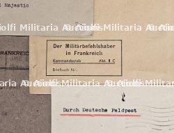 LOT D’ENVELOPPES DE FORMATS DIVERS À ENTÊTES OU À L’ADRESSE D’ADMINISTRATIONS ALLEMANDES À PARIS (X9) — miniature 9