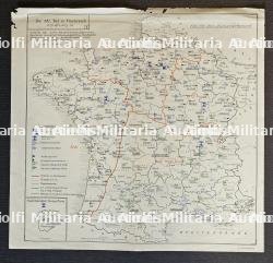 EXCEPTIONNELLE CARTE DES KOMMANDANTURS ALLEMANDES EN FRANCE