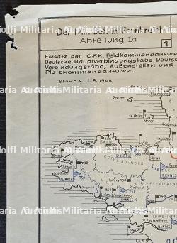 EXCEPTIONNELLE CARTE DES KOMMANDANTURS ALLEMANDES EN FRANCE — photo 3