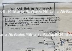 EXCEPTIONNELLE CARTE DES KOMMANDANTURS ALLEMANDES EN FRANCE — photo 4