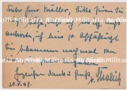 CARTE POSTALE DE DIETRICH VON CHOLTITZ À FRAU MÖLLER , BADEN-BADEN, 30-05-1949 — miniature 2