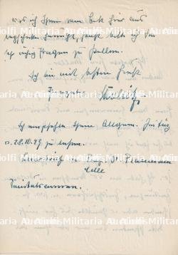 LETTRE DIETRICH DE VON CHOLTITZ À FRAU MÖLLER , BADEN-BADEN, 28-10-1949 — miniature 2