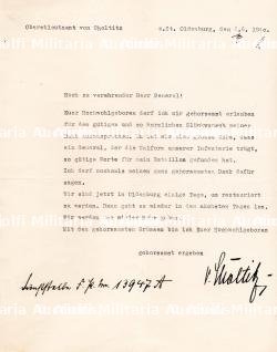 LETTRES DU GENERAL D’INFANTERIE FREIHERR VON LEDEBUR(1868-1951) ET DIETRICH VON CHOLTITZ(1894-1966), DERNIER KOMMANDANT DU GROSS-PARIS — miniature 2