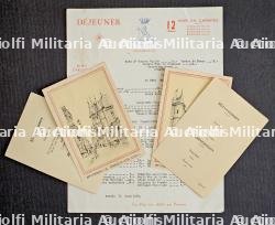 LOT DE TROIS MENUS DE L’HÔTEL MEURICE (1938) ET DE L’OFFIZIERHEIM DE L’HÔTEL GEORGES V(1940 ET 1941)