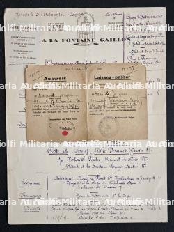 MENU DU RESTAURANT DE LA FONTAINE GAILLON ET LAISSEZ-PASSER , AUSWEIS DU CHEF CAVISTE DE L’ÉTABLISSEMENT — photo 1