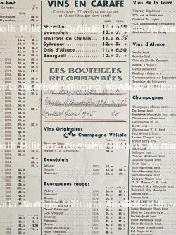 MENU DU RESTAURANT DE LA FONTAINE GAILLON ET LAISSEZ-PASSER , AUSWEIS DU CHEF CAVISTE DE L’ÉTABLISSEMENT — miniature 3
