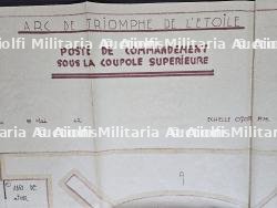 PLAN EN DOUBLE DU POSTE DE COMMANDEMENT ET D’OBSERVATION DE LA COUPOLE DE L’ARC DE TRIOMPHE DE L’ÉTOILE DES SAPEURS-POMPIERS DE PARIS — miniature 3