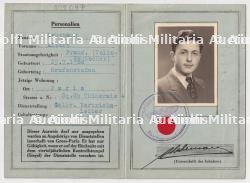 LAISSEZ-PASSER PROFESSIONNEL (DIENSTELLENAUSWEIS) D’ALBERT LEHRMANN, DIRECTEUR ADJOINT DES VENTES DU ,PARISER ZEITUNG »(REICHSPRESSKAMMER 1941) — photo 2