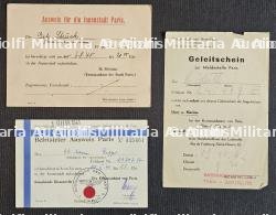 LOT DE LAISSEZ-PASSER TEMPORAIRES (X2) POUR UN SOLDAT DE LA SCHUPO (SCHUTZPOLIZEI) ET UN SOLDAT DE LA SS — photo 1