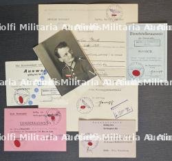 RARE LOT DE DOCUMENTS DE JOACHIM BERNDT EMPLOYÉ DE L’AMBASSADE D’ALLEMAGNE À PARIS (NOMBREUX LAISSEZ-PASSER (X5) + PHOTO) — photo 1