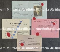 RARE LOT DE DOCUMENTS DE JOACHIM BERNDT EMPLOYÉ DE L’AMBASSADE D’ALLEMAGNE À PARIS (NOMBREUX LAISSEZ-PASSER (X5) + PHOTO) — photo 2