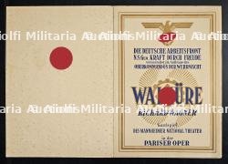PROGRAMME DES ,WALKYRIES, À L'OPÉRA DE PARIS , PARIS, 11-03-1941