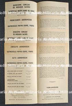 LOT DE NEUF PROGRAMME DE CONCERTS DE LA WEHRMACHT À LA CATHÉDRALE NOTRE-DAME DE PARIS SOUS LE PATRONAGE DU KOMMANDANT VON GROSS-PARIS — miniature 4