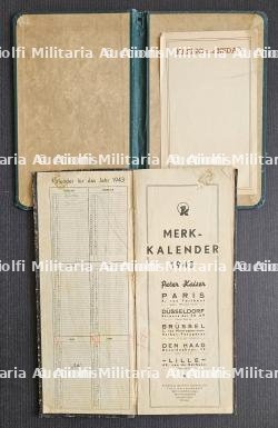 LOT DE DEUX PUBLICATIONS ALLEMANDES. AGENDA PETER KAISER 1943 ET COUVERTURE DE CARTE DES BOISSONS D’UN MESS D’OFFICIER — miniature 7