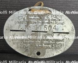 PLAQUE D’IDENTIFICATION MILITAIRE (EK) D’UN MEMBRE DES DOUANES ALLEMANDES ou « ZOLLGRENZSCHUTZ — miniature 3