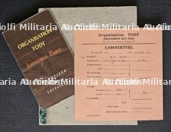 LOT DE PETITS DOCUMENTS DE L’ORGANISATION TODT (O.T) À PARIS
