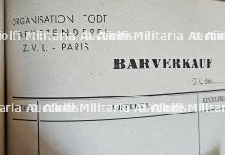 LOT DE PETITS DOCUMENTS DE L’ORGANISATION TODT (O.T) À PARIS — miniature 4