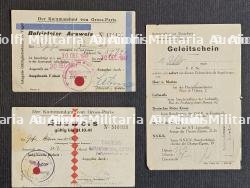 LOT DE LAISSEZ-PASSER (X2) POUR DES SOLDATS DE LA WEHRMACHT À PARIS