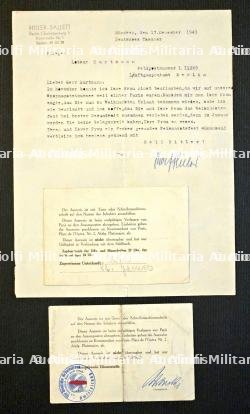 LAISSEZ-PASSER (X2) DE L’ORGANISATION KRAFT DURCH FREUDE (K.D.F) POUR PARIS INTRA-MUROS ET UNE LETTRE POUR DES ARTISTES ALLEMANDS — miniature 2