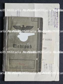 WEHRPASS DE L’ARMÉE ALLEMANDE , TRANSPORT KOMMANDANTUR PARIS-SÜD