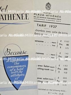 LOT DE DOCUMENTS SUR LES HÔTELS PARISIENS SOUS L’OCCUPATION — miniature 2