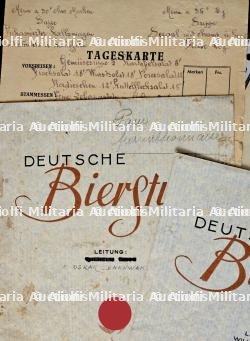 LOT DE MENUS DE LA BRASSERIE ALLEMANDE (« DEUTSCHE BIERSTUBE ») DU SOLDATENTHEATER « EMPIRE » ET PROGRAMME D’UNE SOIRÉE DE LA HEER DU 06-05-1943 — miniature 4