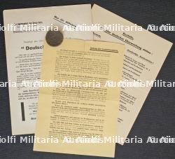 LOT DE FICHE D’INFORMATION (MERKBLATT) (X2) DESTINÉES AU SOLDAT ALLEMAND SUR LES BORDELS PARISIENS ET PRESERVATIF DANS SA BOITE