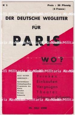 EXEMPLAIRE No 1 DU « DEUTSCHE WEGLEITER » DU 15 JUILLET 1940 — photo 1