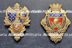 LOT DE DEUX INSIGNES DE FONCTION DU CONSEIL DÉPARTEMENTAL DE LA SEINE ET DE MEMBRE DU CONSEIL MUNICIPAL DE PARIS AVEC LEURS ÉCHARPES DE FONCTION CORRESPONDANTES. VERS 1940-1942. — miniature 2