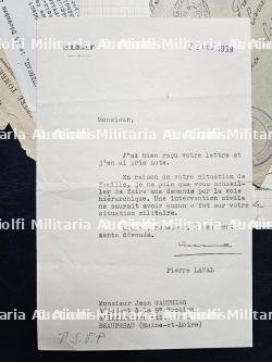 LETTRE DE PIERRE LAVAL À ENTÊTE DU SÉNAT AVEC SON ENVELOPPE , PARIS, LE 22-12-1939 — miniature 2
