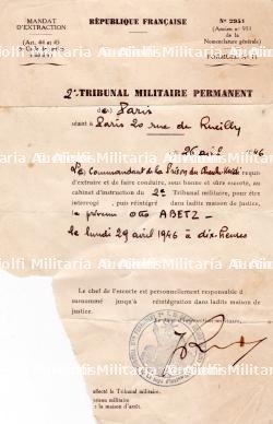 MANDAT D’EXTRACTION D'OTTO ABETZ