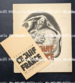 PROGRAMME EXPOSITION ,LE JUIF ET LA FRANCE, (MODÈLE ARAIGNÉE) + FASCICULE DE L'EXPOSITION AVEC PLAN , PARIS 1942