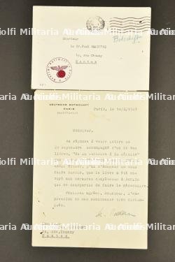 Lettre de l'ambassade d'Allemagne à Paris