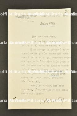 Lettre signée du Docteur Ménétrel — photo 1